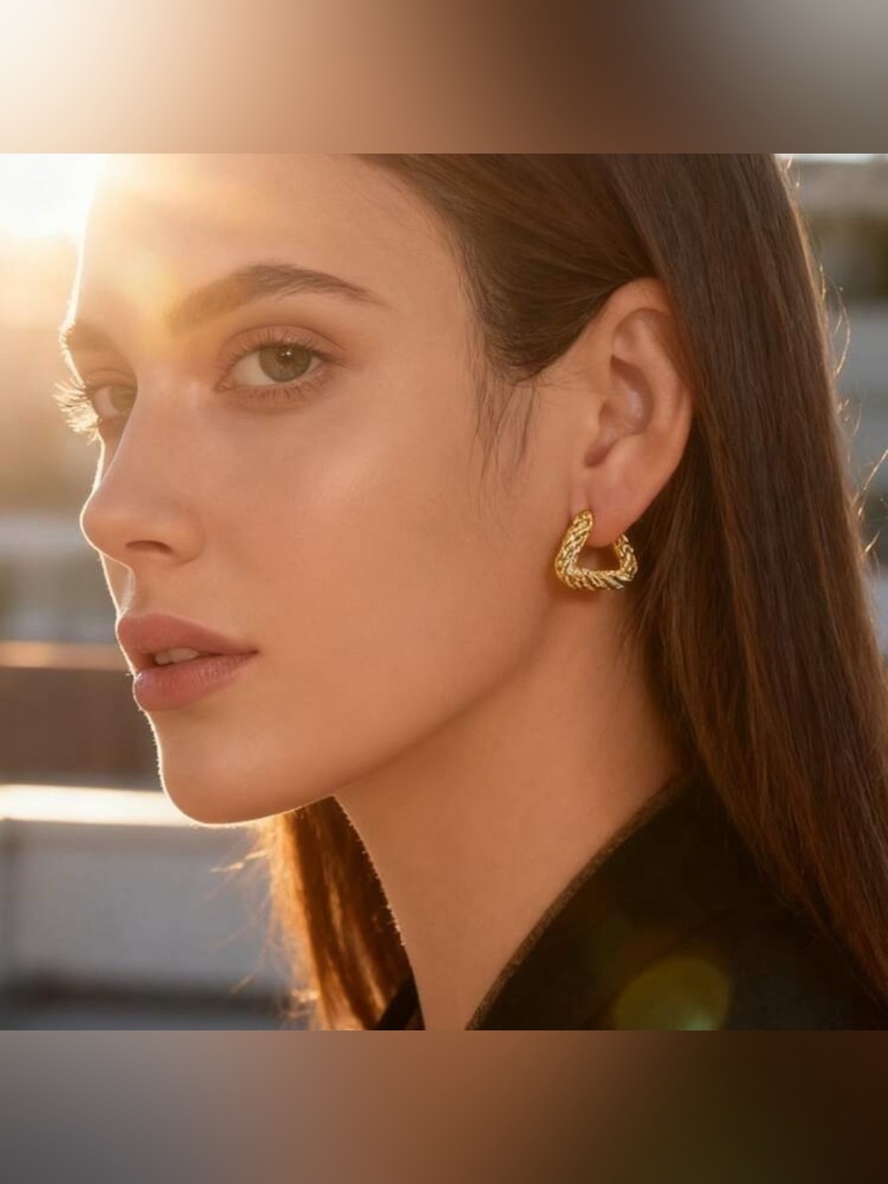 14k Gold Plated Braided Hoop Earrings Chunky Woven Huggie Hoops 20mm